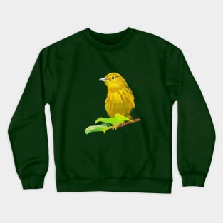 Yellow Warbler bird painting (no background) Crewneck Sweatshirt